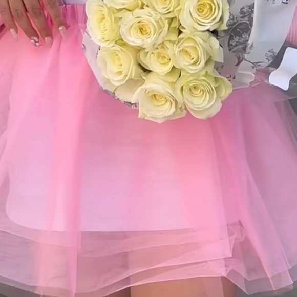 PINK TULLE LAYERED SKIRT - Picture 2 of 3